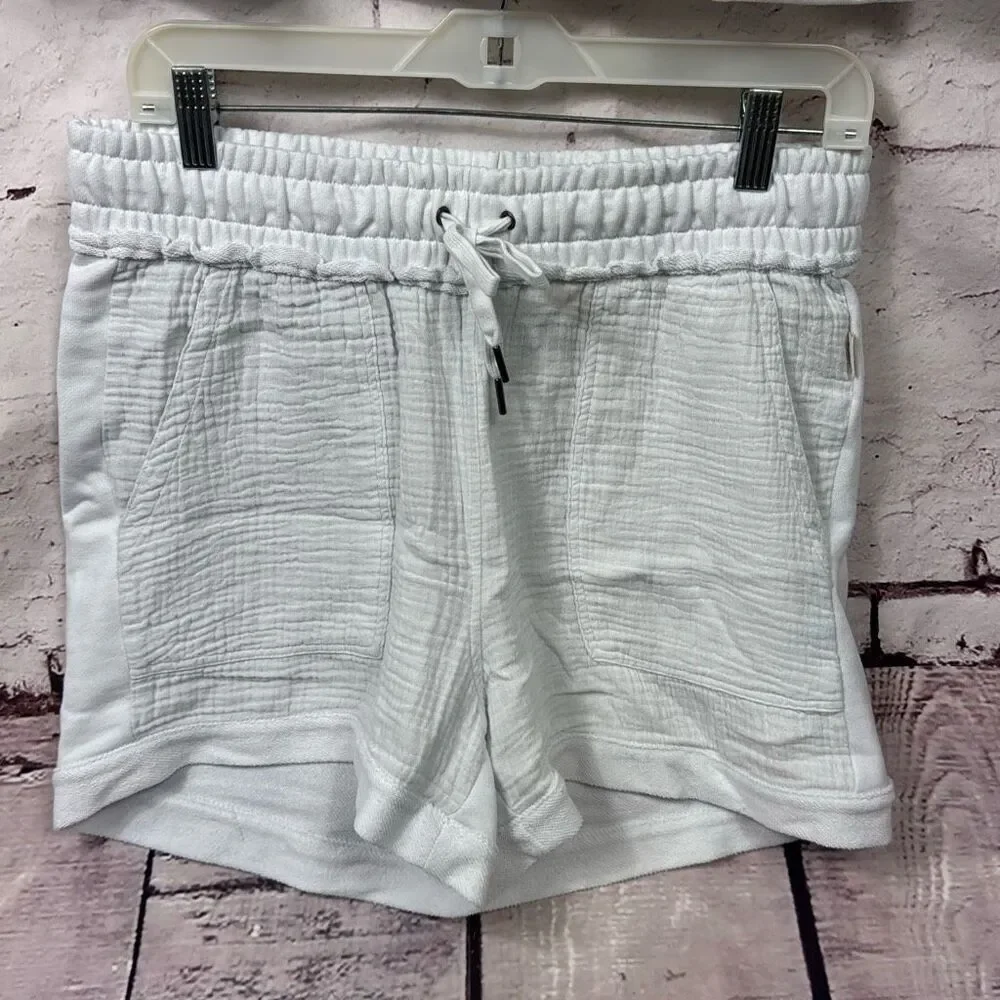 Magellan Outdoors Lounge Set Womens Large Relaxed Fit Shirt Shorts 2 Pc White - Picture 3 of 13